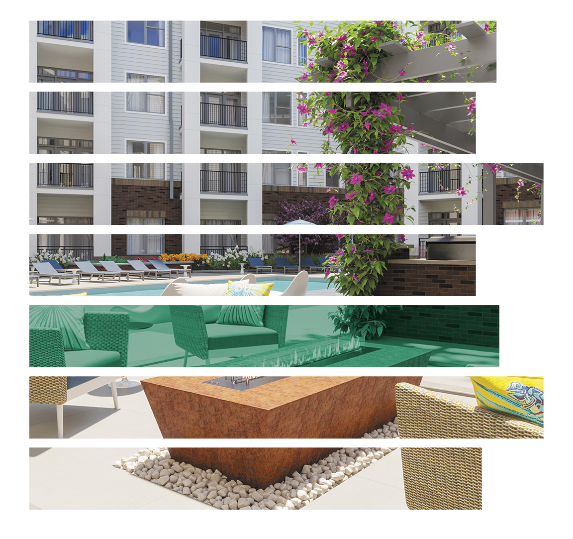 Link appartments pool area