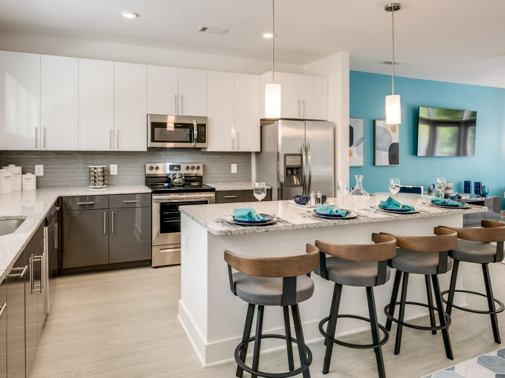 Link Apartments kitchen common area